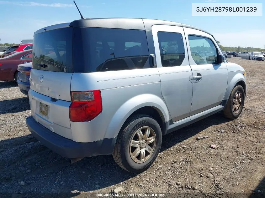 2008 Honda Element Ex VIN: 5J6YH28798L001239 Lot: 40363403