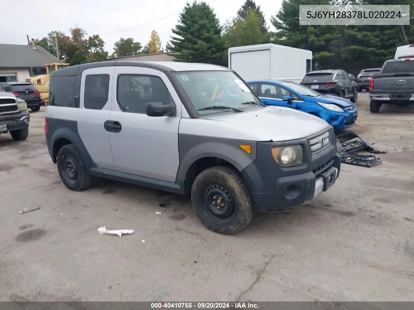 2008 Honda Element Lx VIN: 5J6YH28378L020224 Lot: 40410755