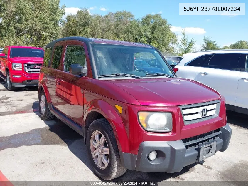 2008 Honda Element Ex VIN: 5J6YH28778L007234 Lot: 40424234