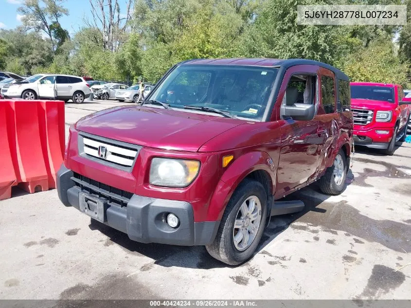 2008 Honda Element Ex VIN: 5J6YH28778L007234 Lot: 40424234