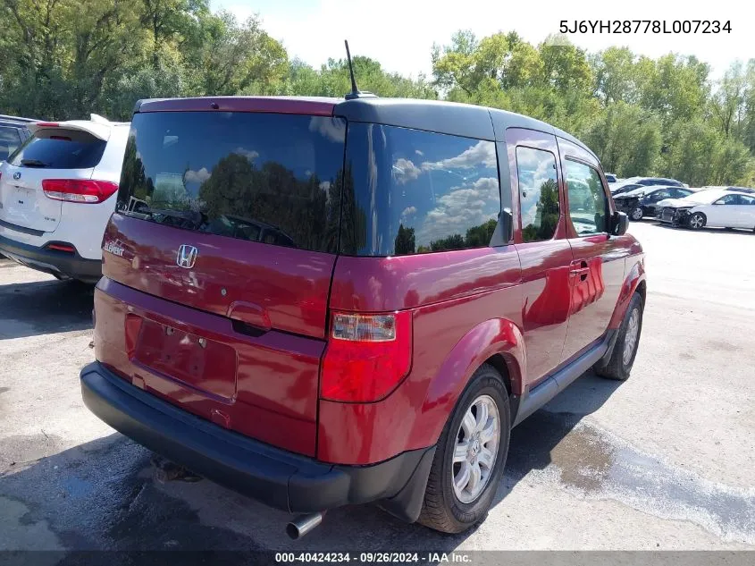 2008 Honda Element Ex VIN: 5J6YH28778L007234 Lot: 40424234