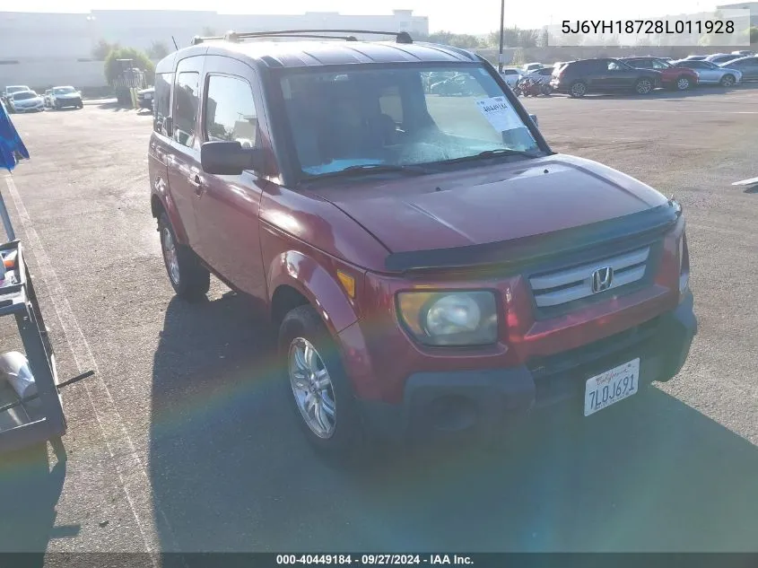 2008 Honda Element Ex VIN: 5J6YH18728L011928 Lot: 40449184