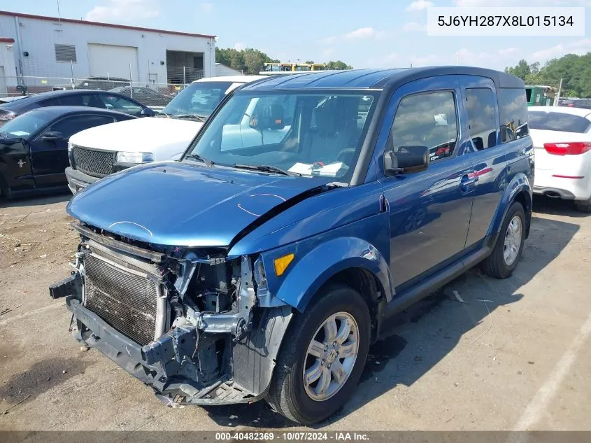 2008 Honda Element Ex VIN: 5J6YH287X8L015134 Lot: 40482369