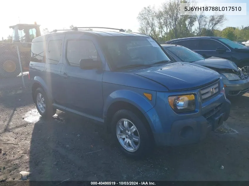 2008 Honda Element Ex VIN: 5J6YH18788L017510 Lot: 40498519