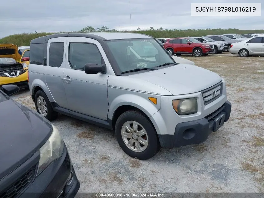 2008 Honda Element Ex VIN: 5J6YH18798L016219 Lot: 40500918