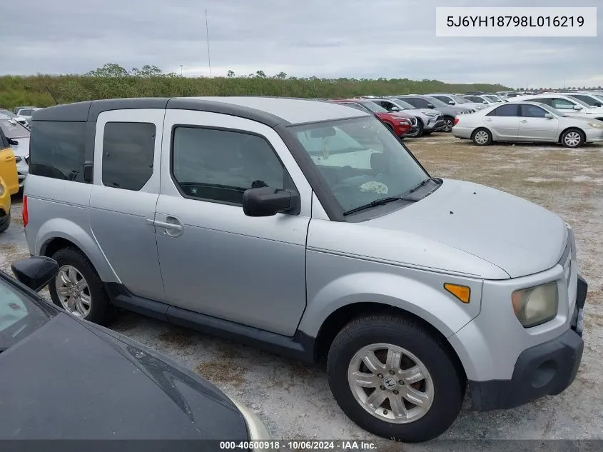 2008 Honda Element Ex VIN: 5J6YH18798L016219 Lot: 40500918