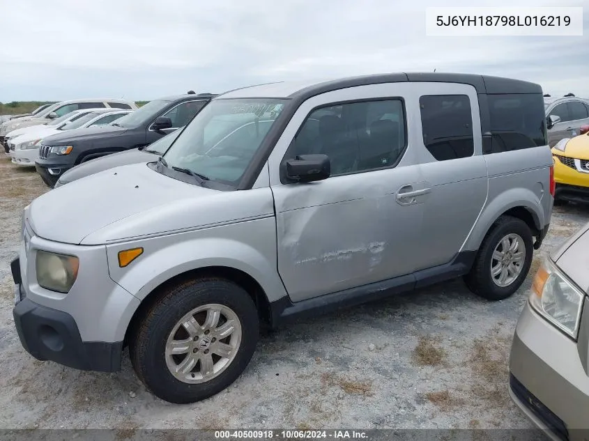 2008 Honda Element Ex VIN: 5J6YH18798L016219 Lot: 40500918