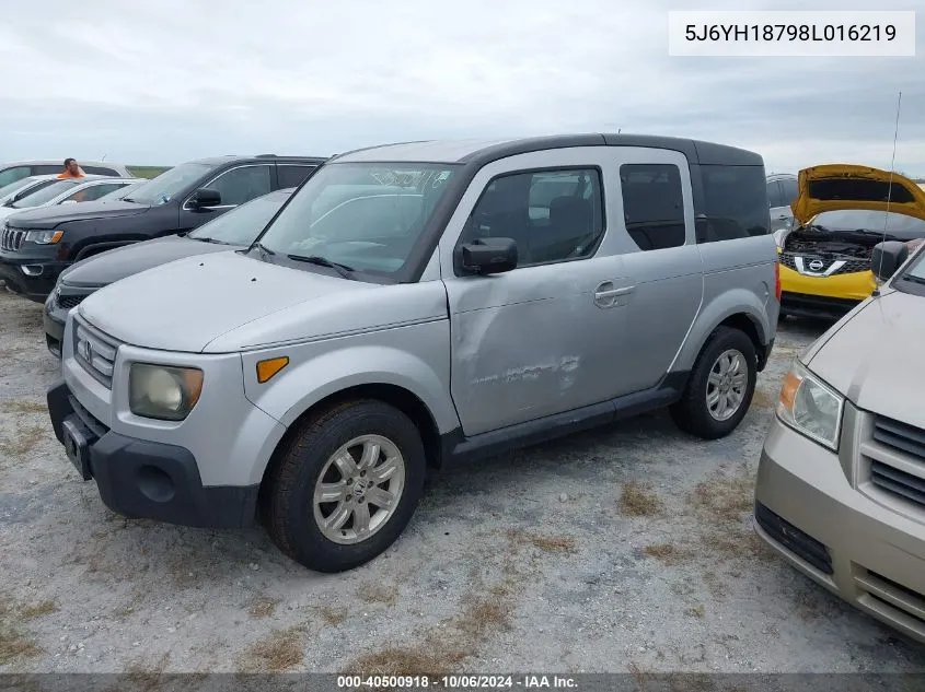 2008 Honda Element Ex VIN: 5J6YH18798L016219 Lot: 40500918