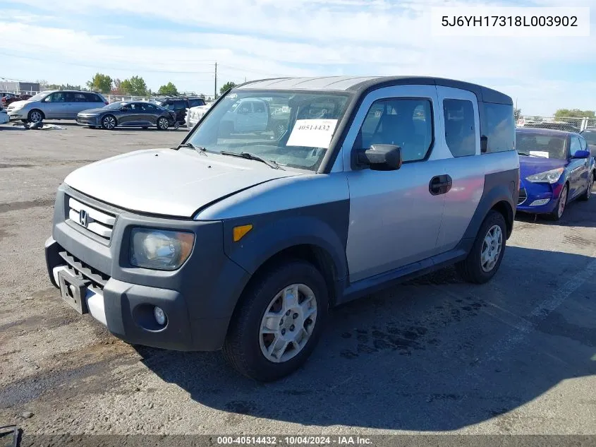 2008 Honda Element Lx VIN: 5J6YH17318L003902 Lot: 40514432