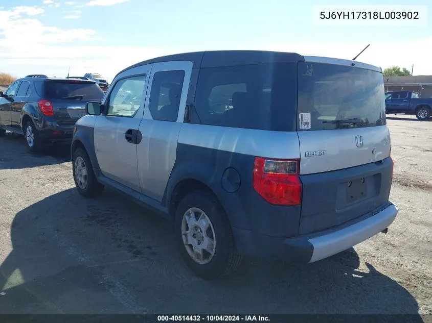 2008 Honda Element Lx VIN: 5J6YH17318L003902 Lot: 40514432