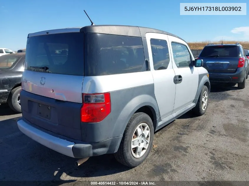 2008 Honda Element Lx VIN: 5J6YH17318L003902 Lot: 40514432