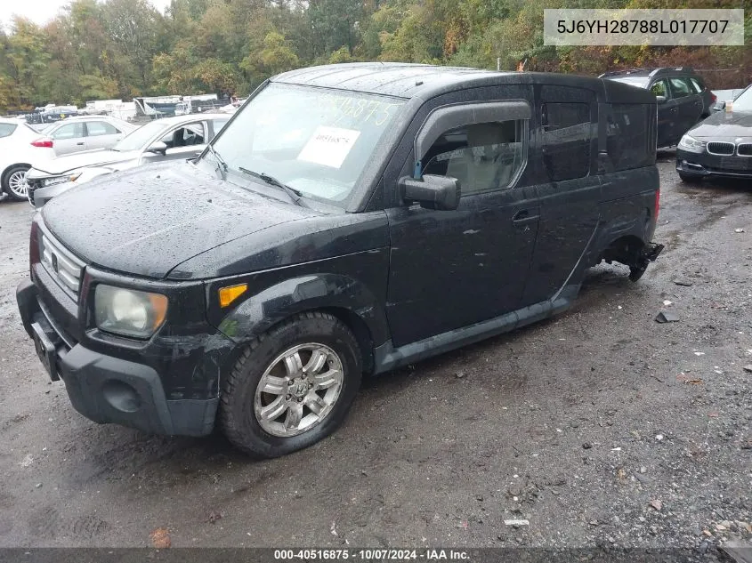 2008 Honda Element Ex VIN: 5J6YH28788L017707 Lot: 40516875