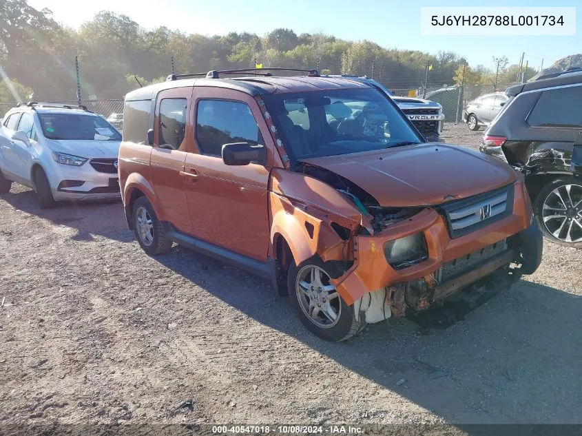 2008 Honda Element Ex VIN: 5J6YH28788L001734 Lot: 40547018