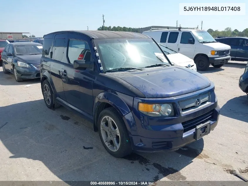 2008 Honda Element Sc VIN: 5J6YH18948L017408 Lot: 40559995