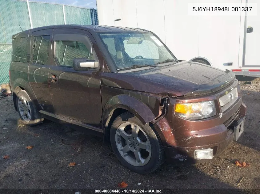 2008 Honda Element Sc VIN: 5J6YH18948L001337 Lot: 40584448