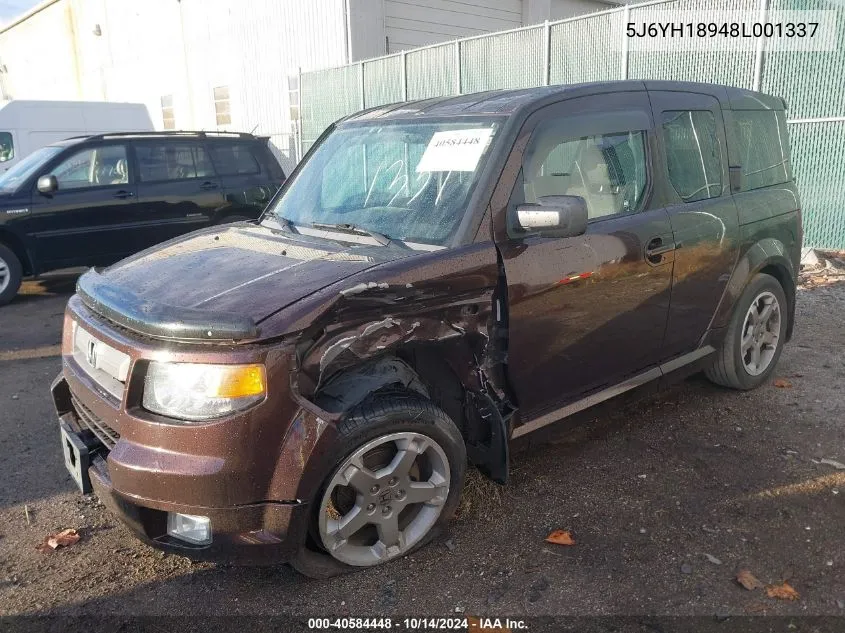 2008 Honda Element Sc VIN: 5J6YH18948L001337 Lot: 40584448