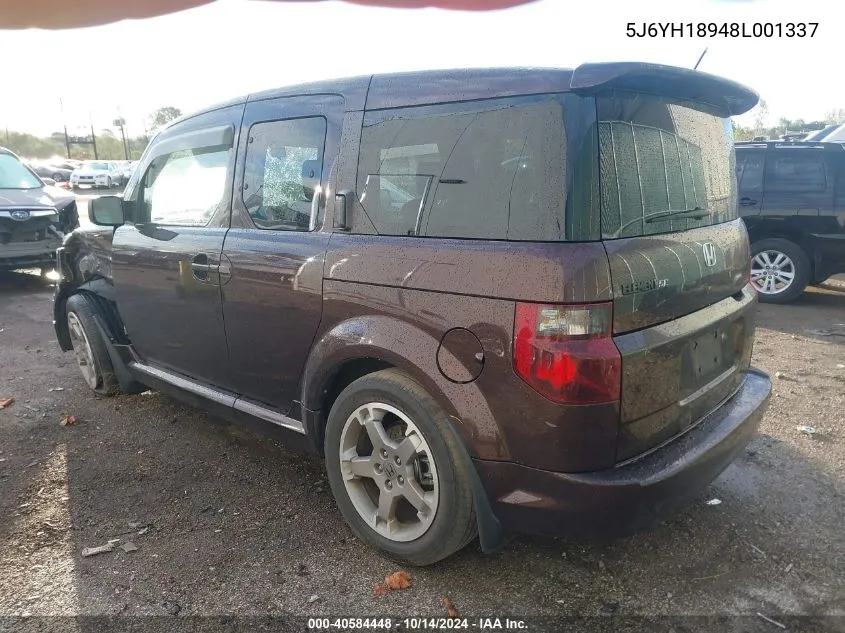 2008 Honda Element Sc VIN: 5J6YH18948L001337 Lot: 40584448