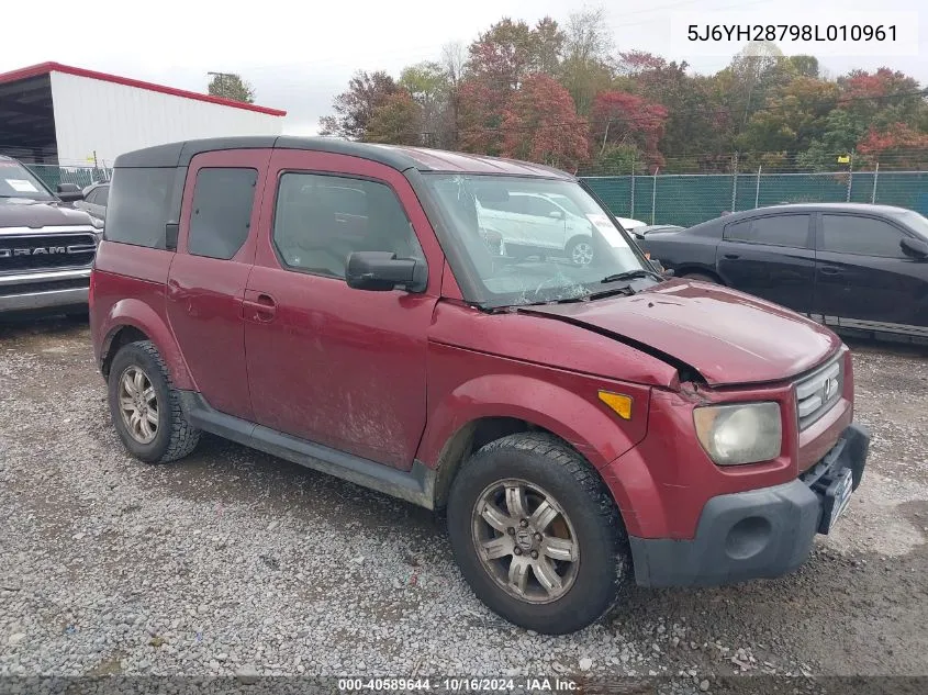 2008 Honda Element Ex VIN: 5J6YH28798L010961 Lot: 40589644