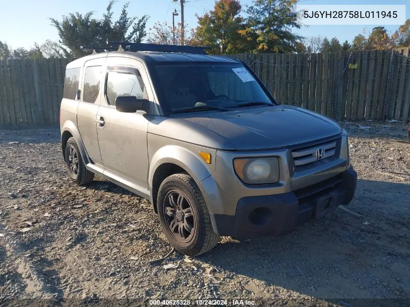 2008 Honda Element Ex VIN: 5J6YH28758L011945 Lot: 40625328