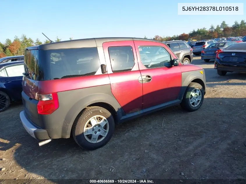 5J6YH28378L010518 2008 Honda Element Lx