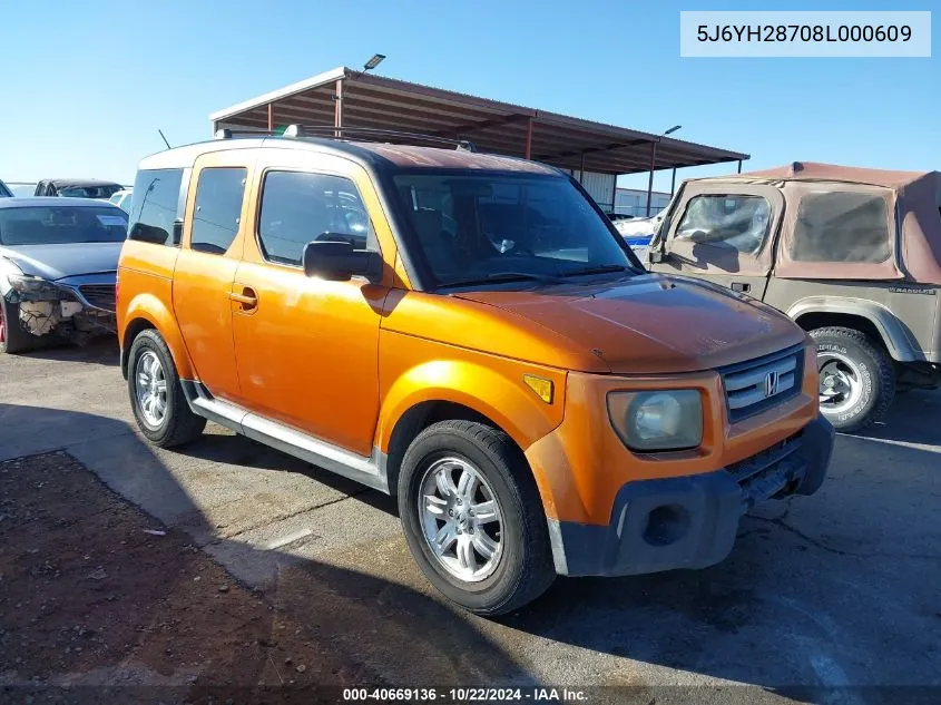 2008 Honda Element Ex VIN: 5J6YH28708L000609 Lot: 40669136