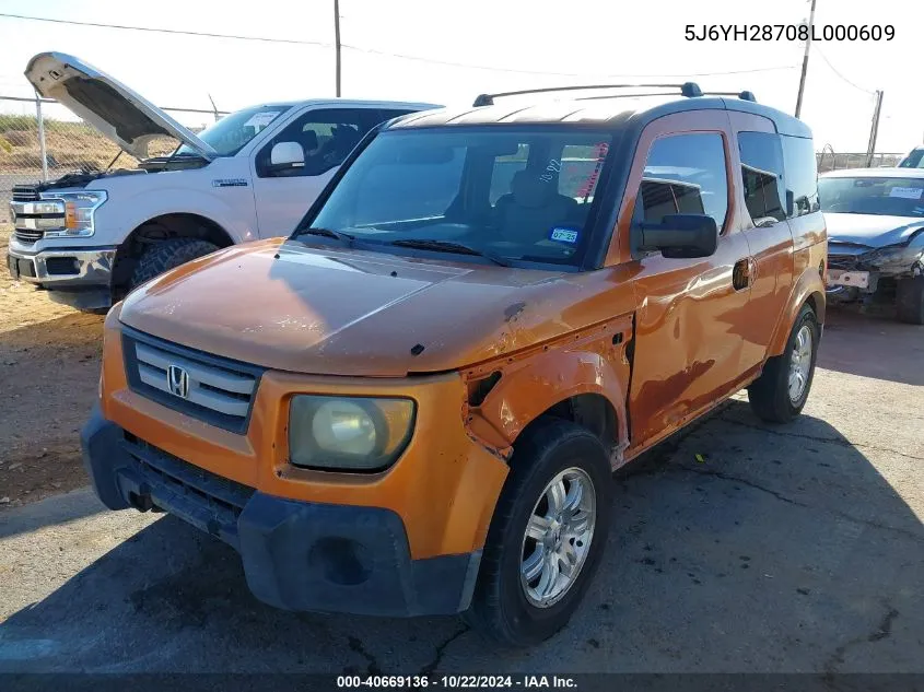 2008 Honda Element Ex VIN: 5J6YH28708L000609 Lot: 40669136