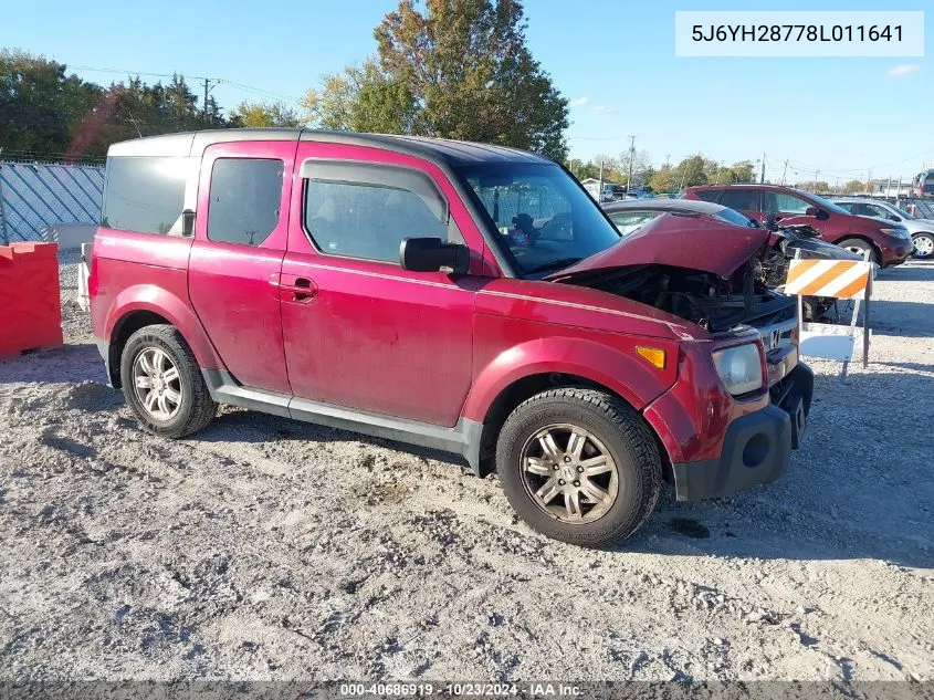 2008 Honda Element Ex VIN: 5J6YH28778L011641 Lot: 40686919