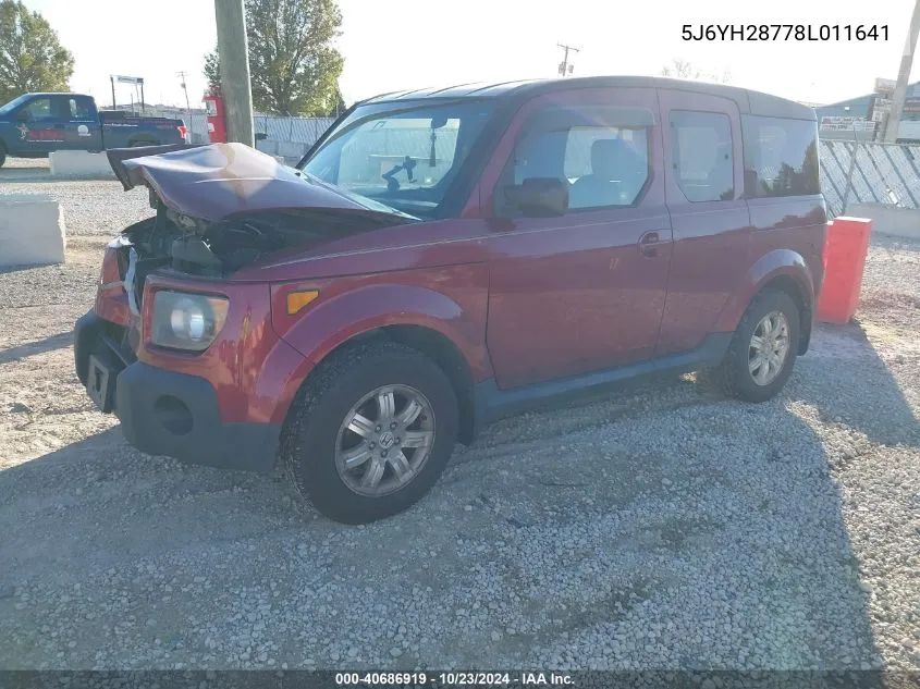 2008 Honda Element Ex VIN: 5J6YH28778L011641 Lot: 40686919