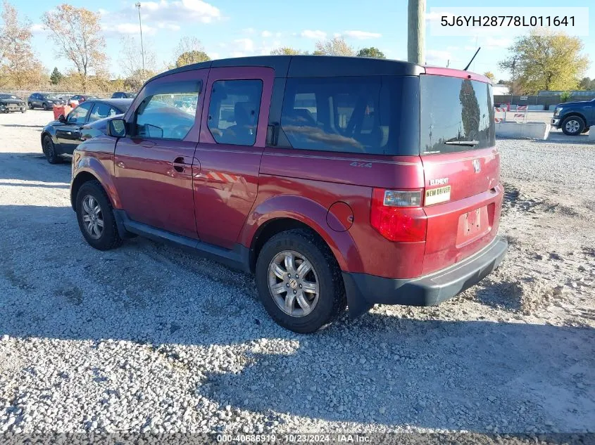 2008 Honda Element Ex VIN: 5J6YH28778L011641 Lot: 40686919