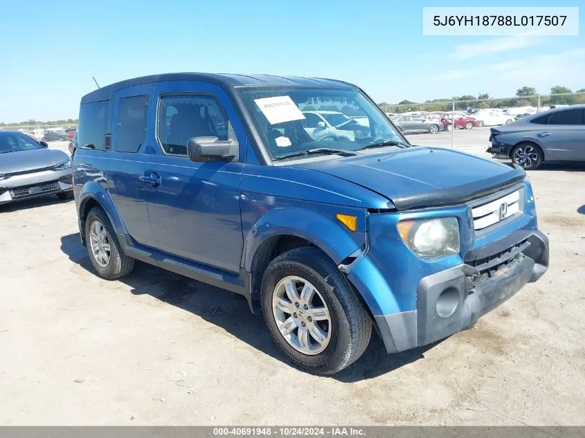 2008 Honda Element Ex VIN: 5J6YH18788L017507 Lot: 40691948