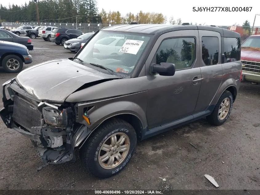 2008 Honda Element Ex VIN: 5J6YH277X8L000487 Lot: 40698496