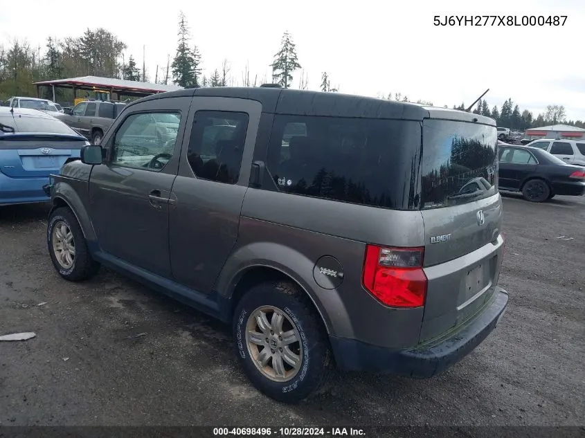 2008 Honda Element Ex VIN: 5J6YH277X8L000487 Lot: 40698496