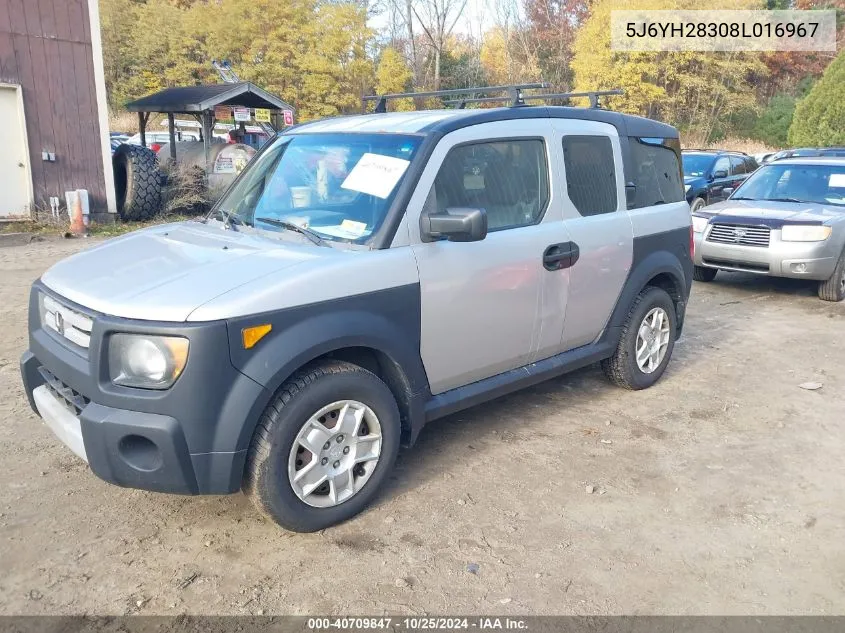 2008 Honda Element Lx VIN: 5J6YH28308L016967 Lot: 40709847