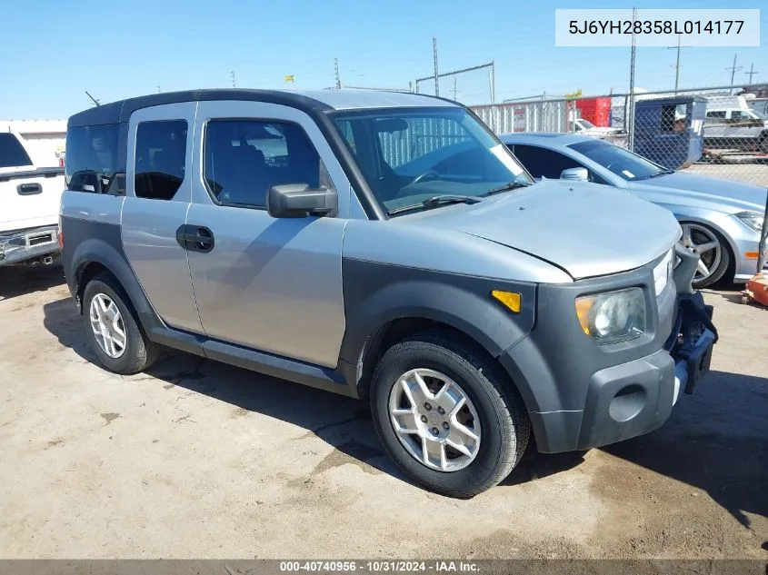 2008 Honda Element Lx VIN: 5J6YH28358L014177 Lot: 40740956