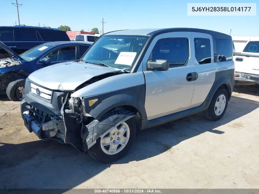 2008 Honda Element Lx VIN: 5J6YH28358L014177 Lot: 40740956