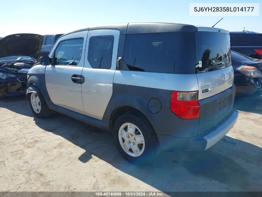 2008 Honda Element Lx VIN: 5J6YH28358L014177 Lot: 40740956