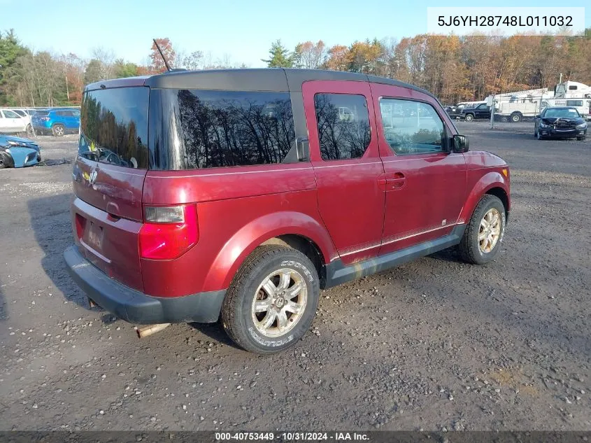 2008 Honda Element Ex VIN: 5J6YH28748L011032 Lot: 40753449