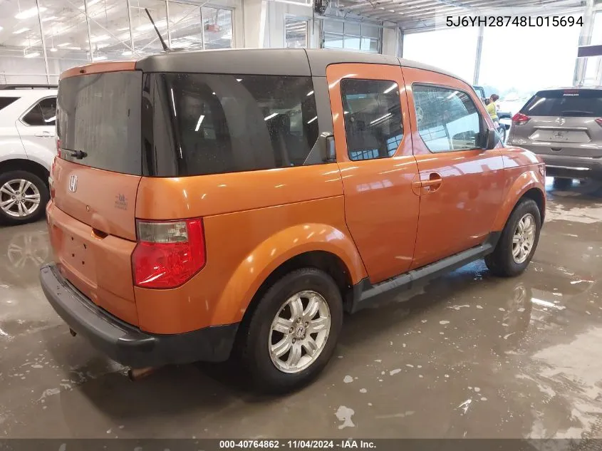 2008 Honda Element Ex VIN: 5J6YH28748L015694 Lot: 40764862