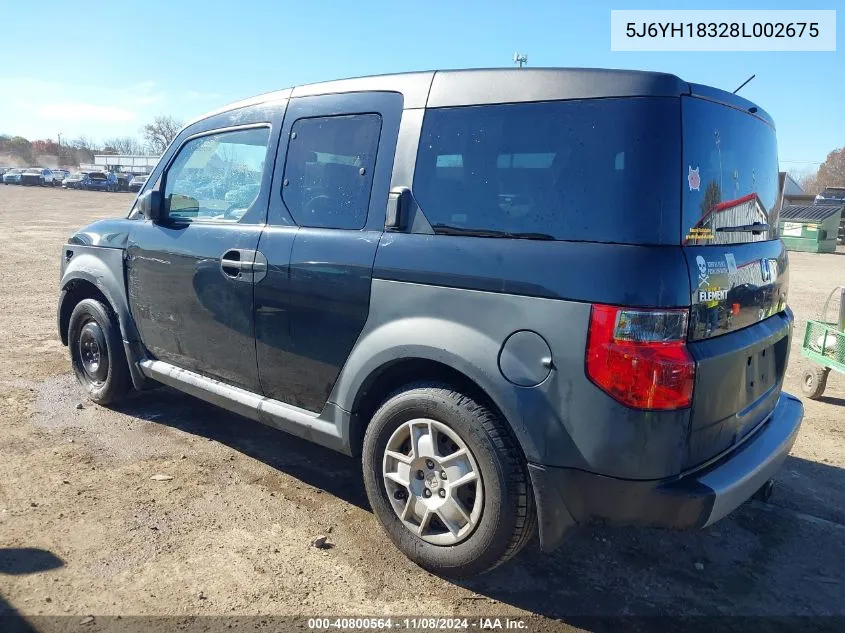 2008 Honda Element Lx VIN: 5J6YH18328L002675 Lot: 40800564