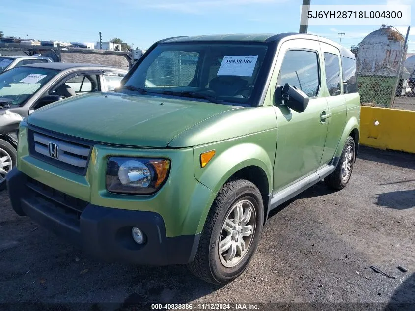 2008 Honda Element Ex VIN: 5J6YH28718L004300 Lot: 40838386