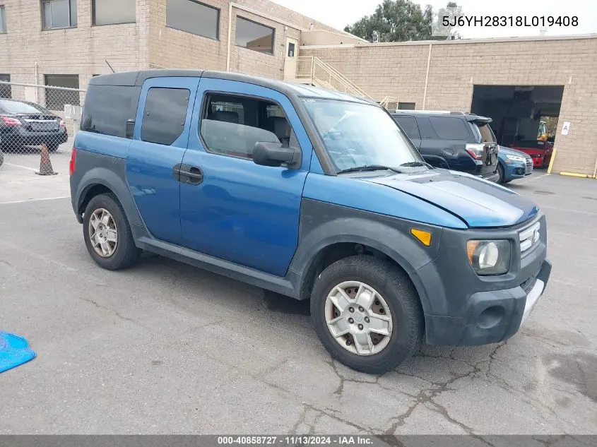 2008 Honda Element Lx VIN: 5J6YH28318L019408 Lot: 40858727