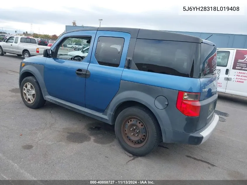 2008 Honda Element Lx VIN: 5J6YH28318L019408 Lot: 40858727