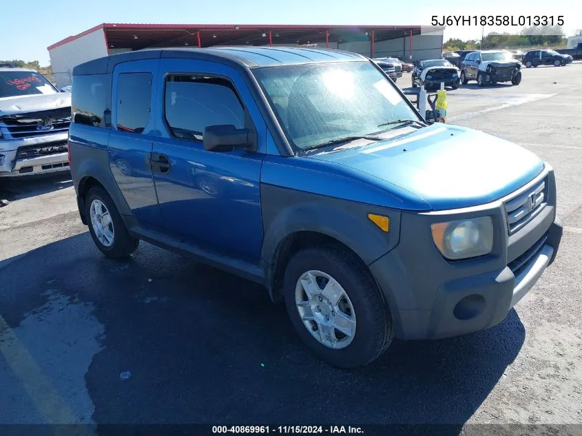 2008 Honda Element Lx VIN: 5J6YH18358L013315 Lot: 40869961