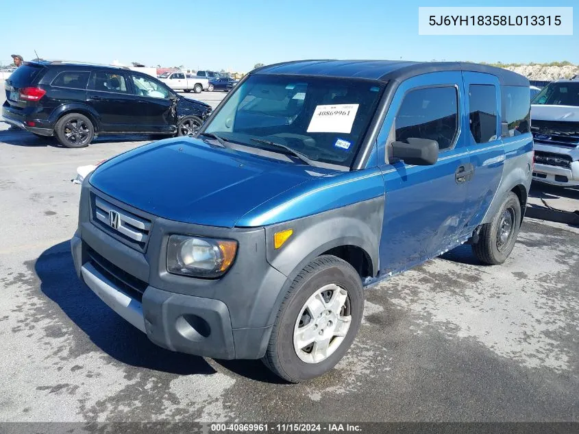 2008 Honda Element Lx VIN: 5J6YH18358L013315 Lot: 40869961