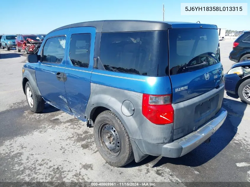 2008 Honda Element Lx VIN: 5J6YH18358L013315 Lot: 40869961