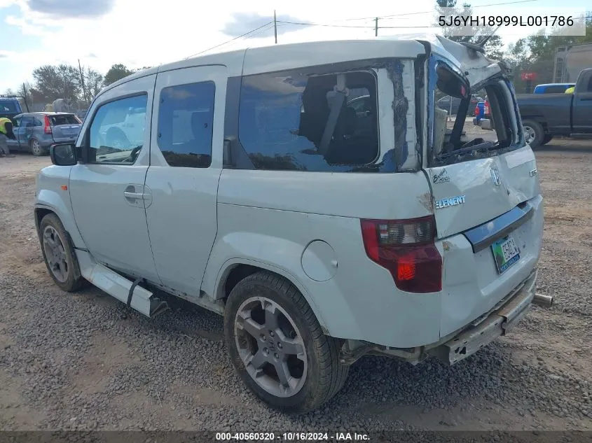 2009 Honda Element Sc VIN: 5J6YH18999L001786 Lot: 40560320