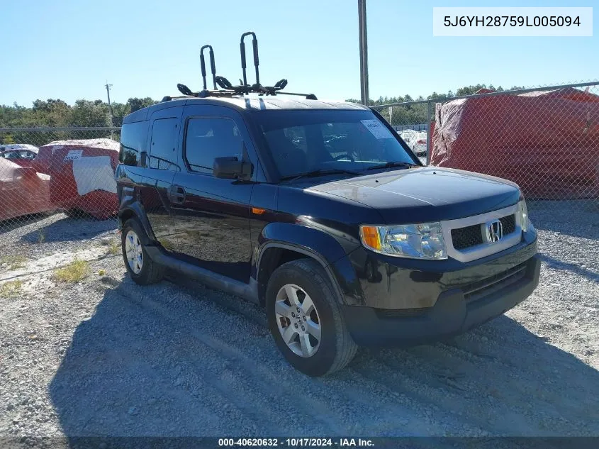 2009 Honda Element Ex VIN: 5J6YH28759L005094 Lot: 40620632