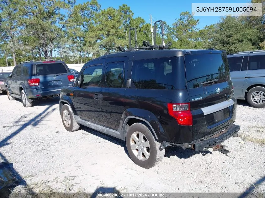 2009 Honda Element Ex VIN: 5J6YH28759L005094 Lot: 40620632