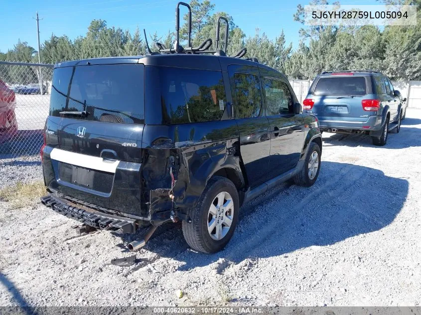 2009 Honda Element Ex VIN: 5J6YH28759L005094 Lot: 40620632