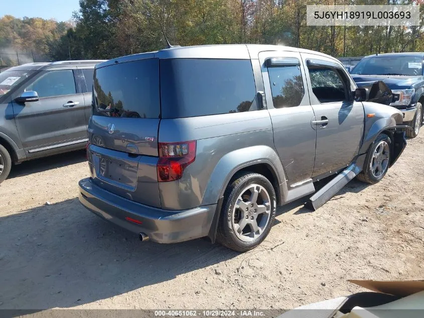 2009 Honda Element Sc VIN: 5J6YH18919L003693 Lot: 40651062